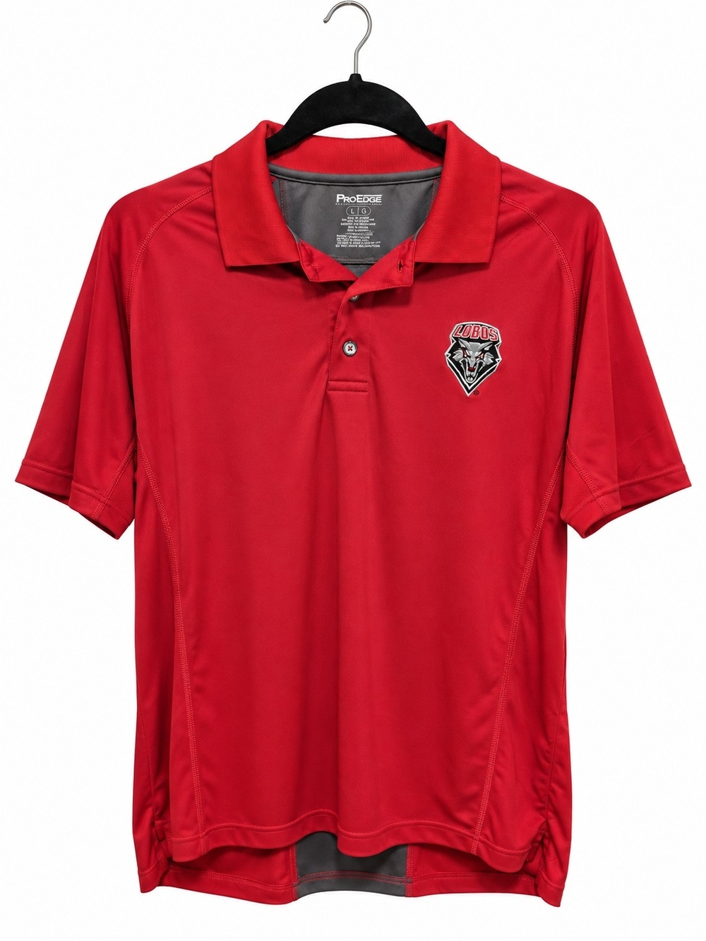 UNM Lobos ProEdge Red Gray Performance Polo Shirt Men’s L